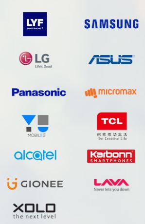 All Brands which are supported for jio preview offer