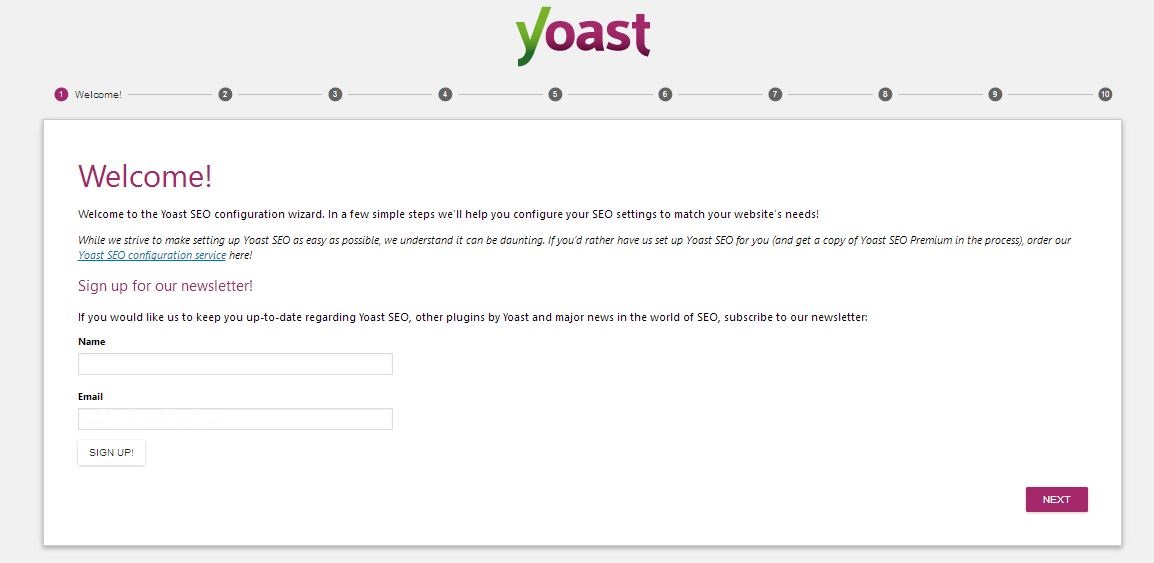 Yoast-SEO-configuration-screen